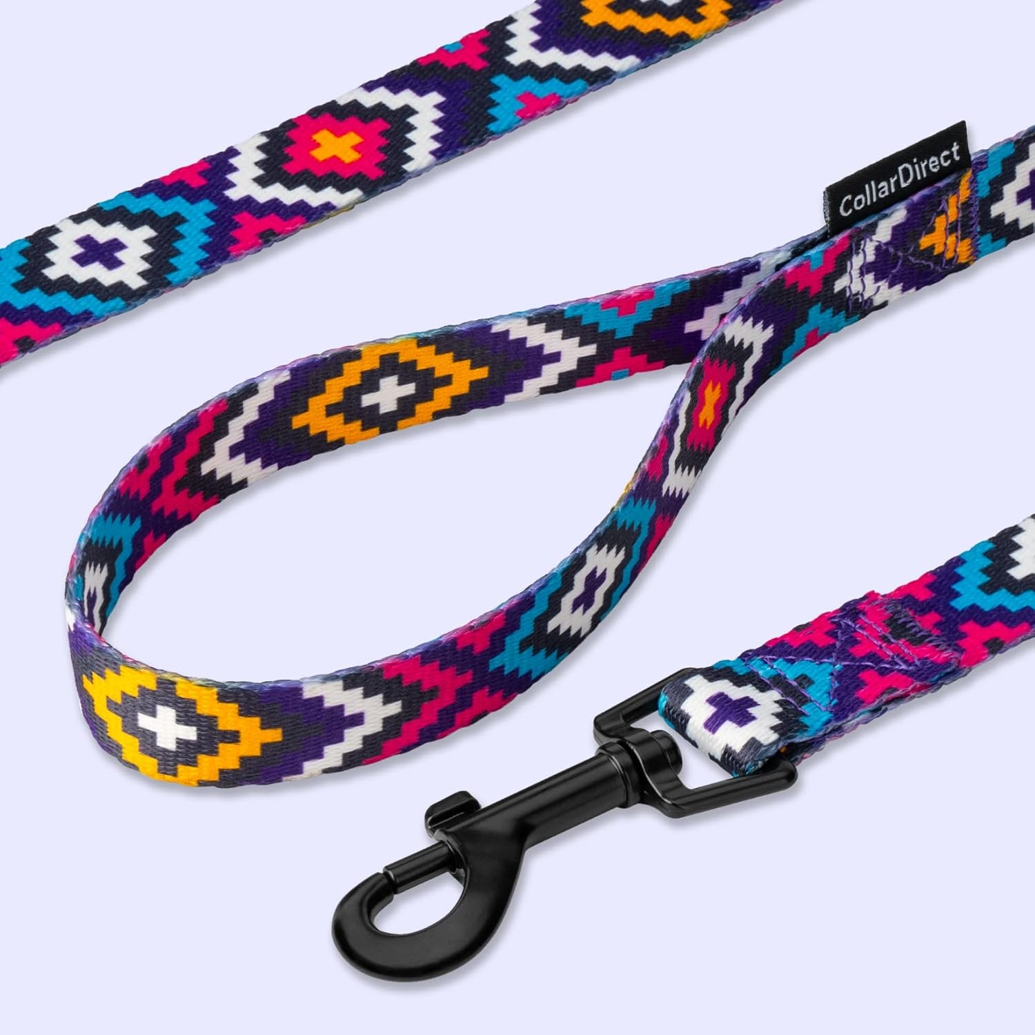 Dog Leash Durable Pet Leash for Walking Training Running for Small, Medium and Large (Ethnic Pattern, Purple, L)