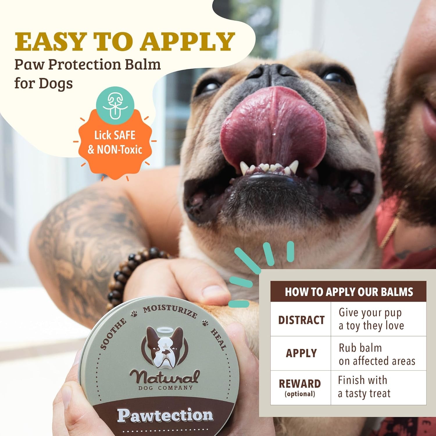 Pawtection Dog Paw Wax, 1 Oz Tin | Hot Pavement & Sand Protection, Waxy Barrier Balm, Non-Toxic & Lick Safe, for Summer Walks & Hiking