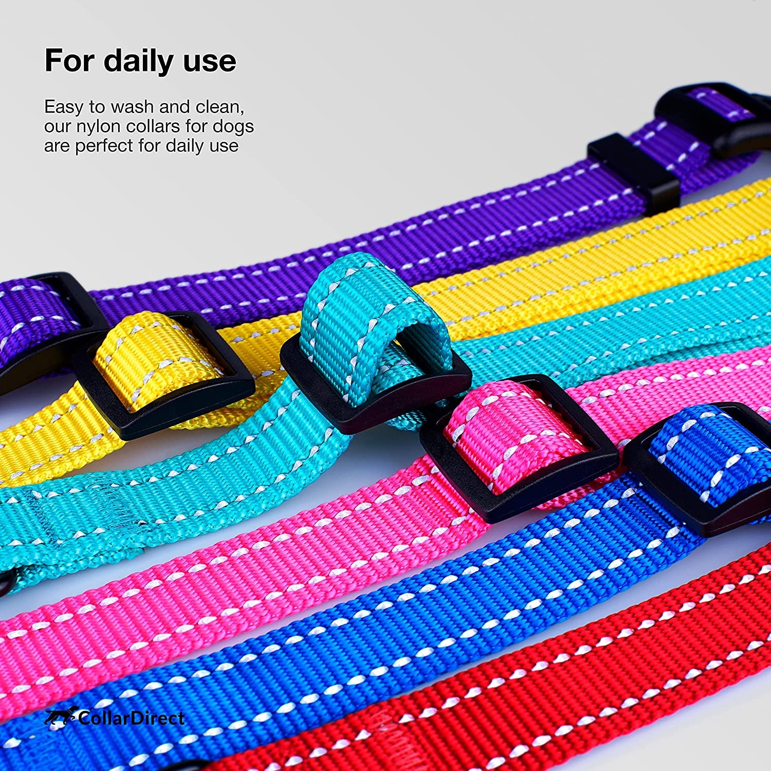 Reflective Dog Collar for a Small, Medium, Large Dog or Puppy with a Quick Release Buckle - Boy and Girl - Nylon Suitable for Swimming (7-11 Inch (New), Lime Green)