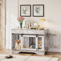 Dog Crate Furniture 2 Dogs, 47" Double Dog Kennel with Removable Divider | Double Dog Crate 2 Drawers, Decorative TV Stand Side Table, Indoor Pet Cage for Large/Medium/Small Dogs New Grey