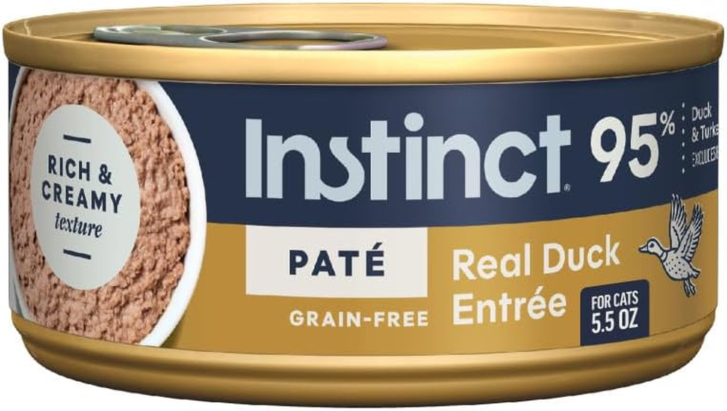 Pate Entrees, Wet Canned Cat Food, Real Duck, 5.5 Oz (12 Count) | Rich & Creamy Pate Texture, High Protein, Real Duck, Whole-Food Ingredients, Grain-Free, Hydration Support