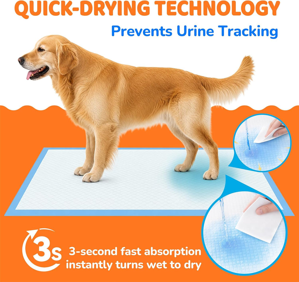 Puppy Pads 28"X34", Extra Large, Super Absorbent, 30 Count | Disposable Pee Pads for Dogs, Leak-Proof & Quick-Dry, Wee Wee Pads for Dogs, Potty Pads for Dogs, Dog Training Pads