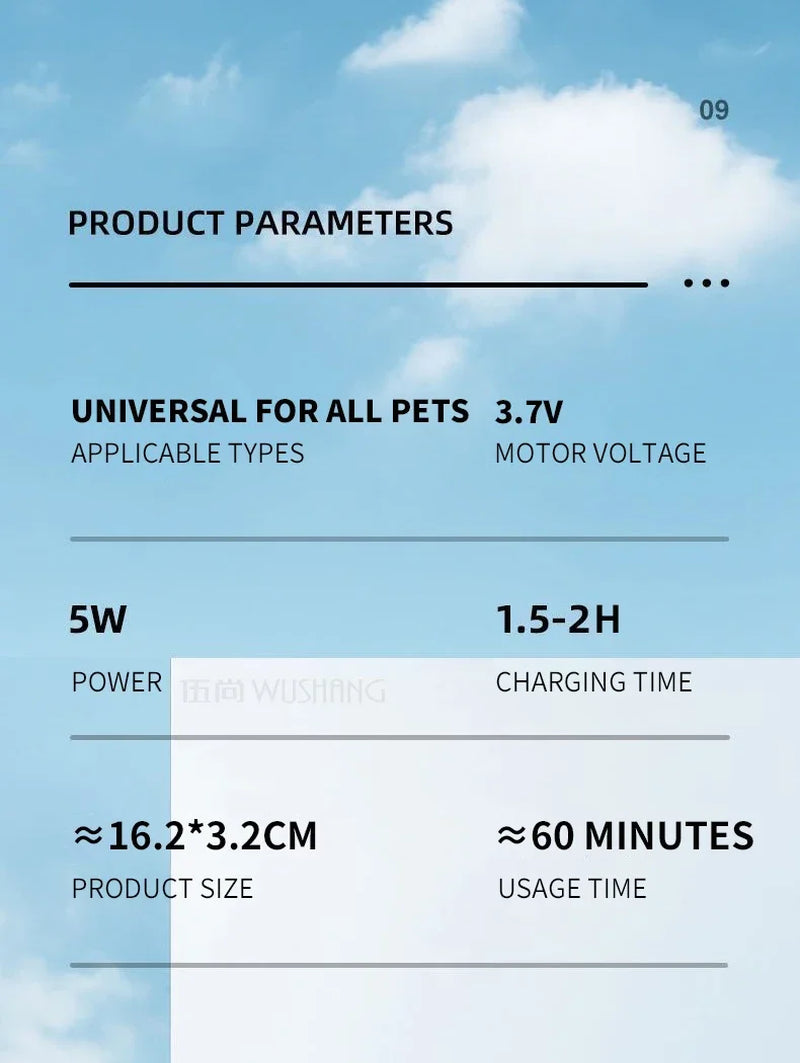 Pet Dog Electric Groomer Trimmer with LED Light Waterproof Pet Foot Hair Trimmer Low Noise Cat Dog Face Foot Ear Hip Paw Shaver