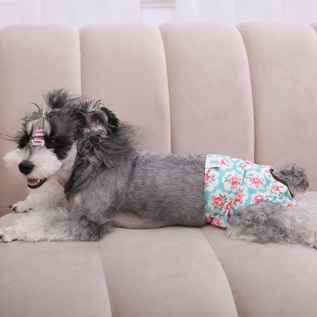 Dog Diapers Female Washable Small Medium Large 3 Pack Reusable Doggie Diapers Puppy Period Pants for Doggy Heat Cycle Peeing