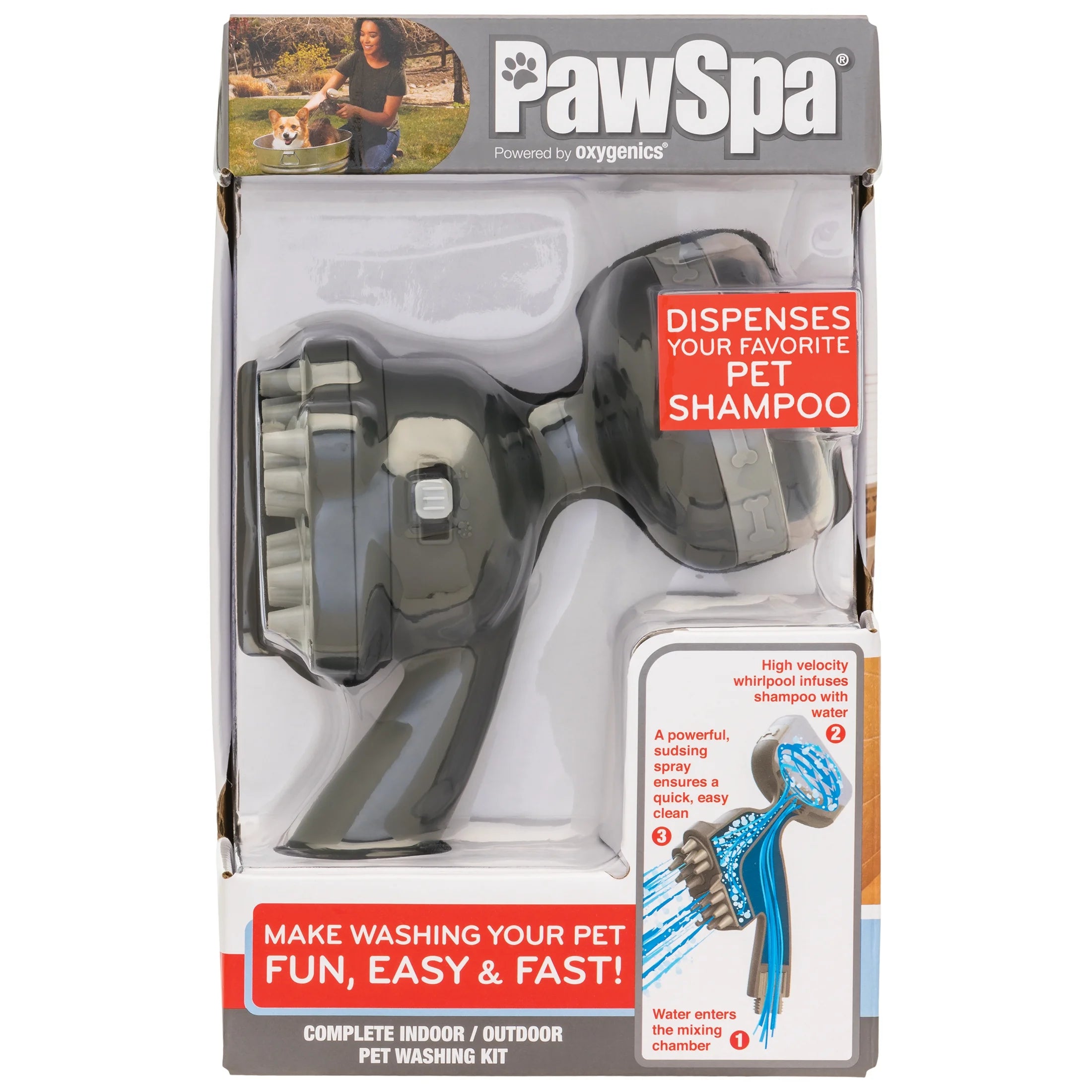 Oxygenics  Dog Bathing Kit, Pet Shower Sprayer & Grooming Hose for Indoor/Outdoor Use