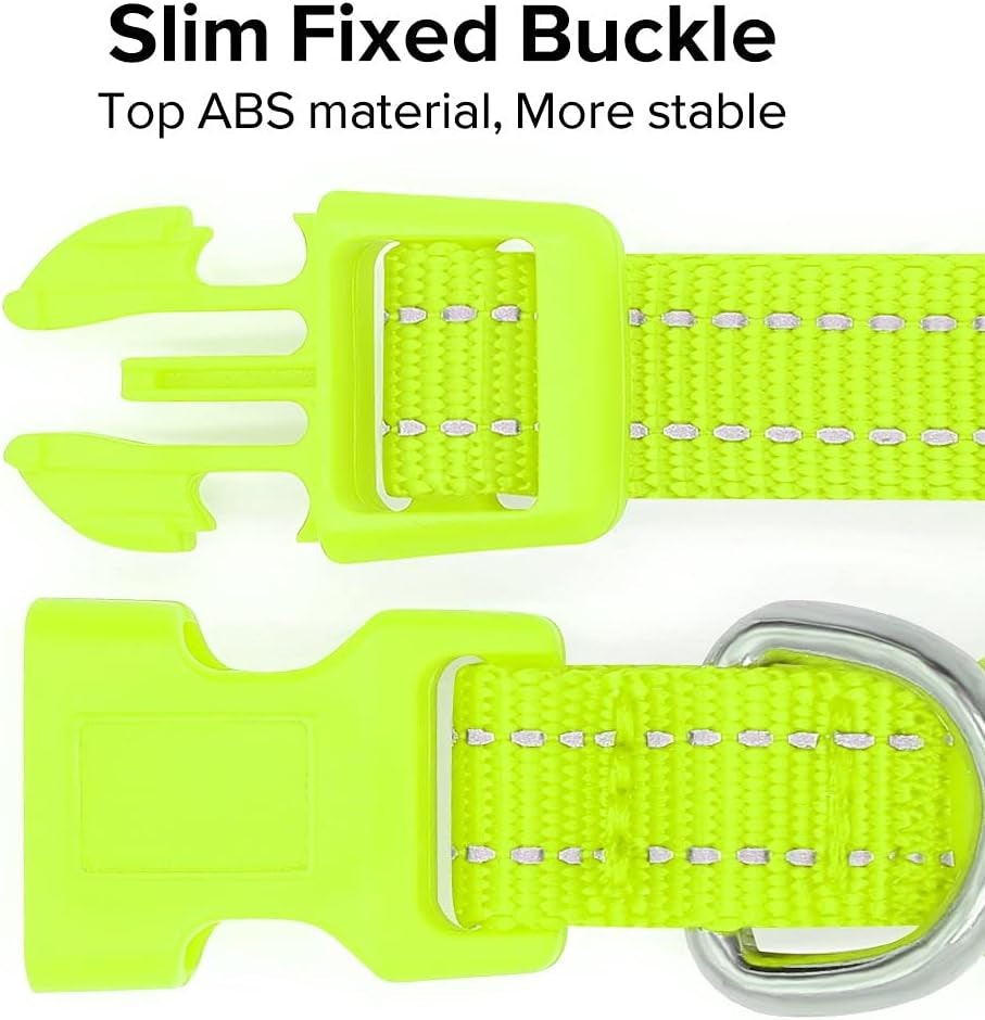 Adjustable LED Dog & Cat Collar - Rechargeable, Small Breeds, Green, 8.5-11.8 Inches, Nylon, Lightweight, Reflective, 2 Flash Modes | Glow in the Dark Rechargeable Reflective Adjustable Flashing Illuminous Safety Dog Lights for Night Walking