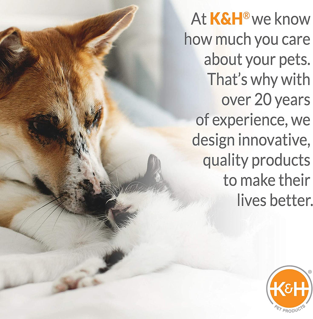 K&H Outdoor Elevated Dog Bed - Cooling Raised Dog Bed for Medium & Large Pets, Breathable Mesh Center Hammock Design, Indoor/Outdoor Washable Cover, Portable Metal Frame, Gray, Large 42X30In