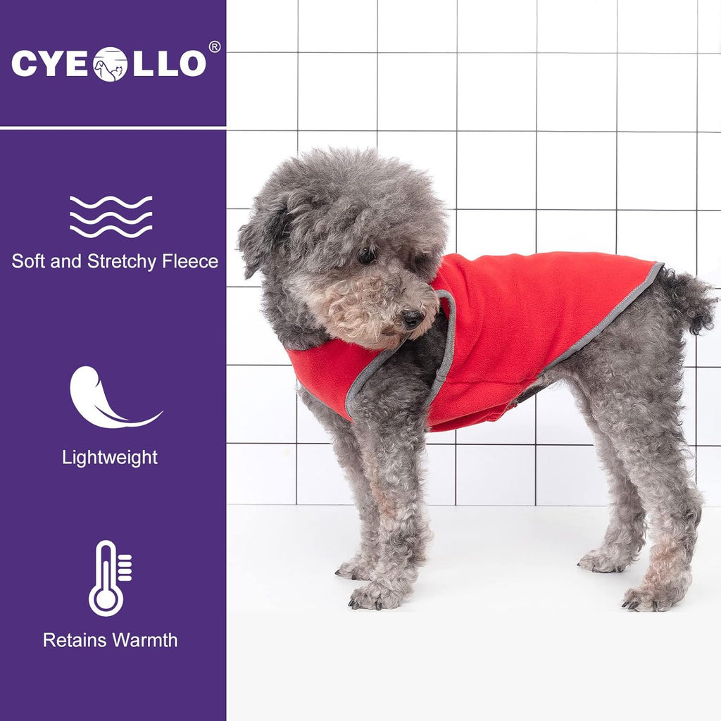 2 Pack Fleece Dog Sweater Pullover Vest with Reflective Stripe, M | 4-Way Stretch, Lightweight Soft Fleece Sweatshirt, Reflective in Low Light, Easy on & Off, Wear Alone or Layered