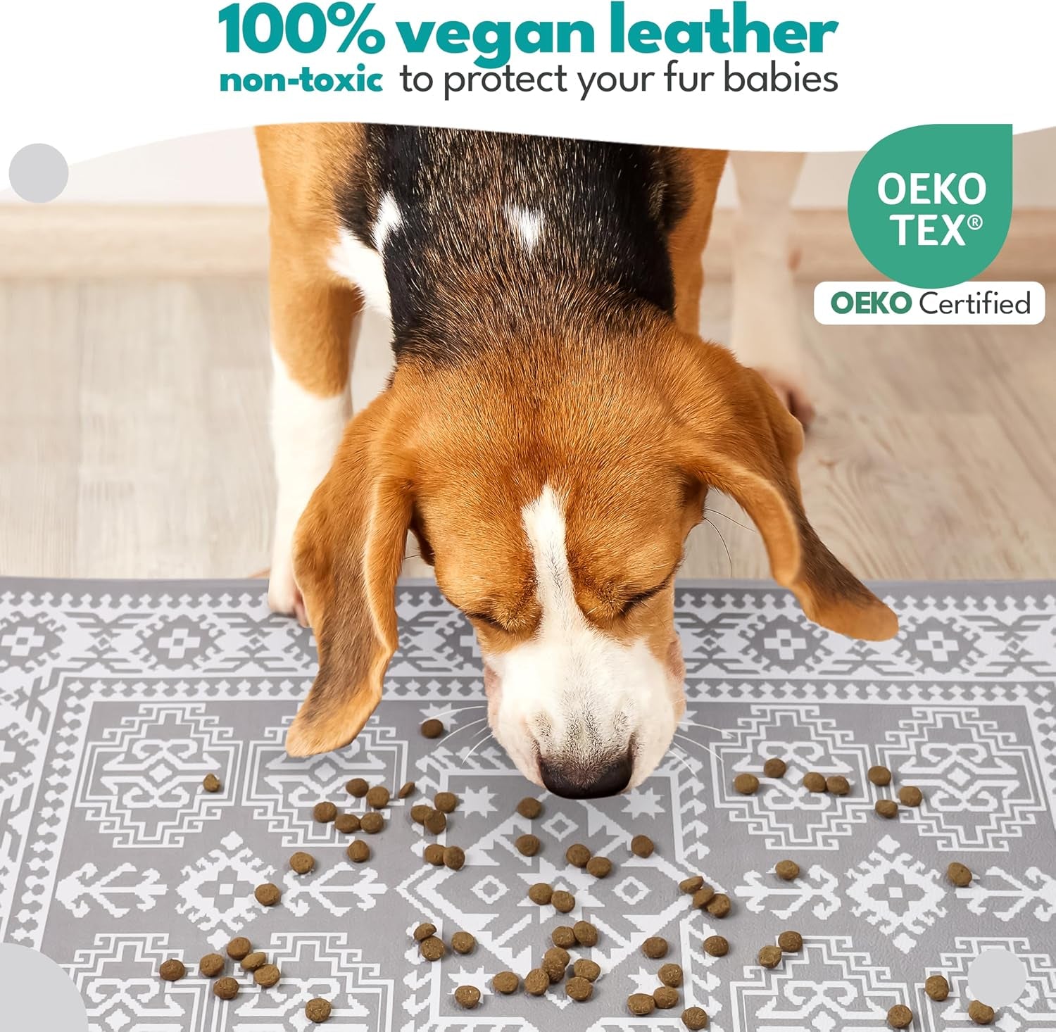 Large Dog Mat for Food and Water, Cat Feeding Mat | Large Waterproof Dog Bowl Mat | Non-Slip Pet Food Mat for Floors | Pet Mats for Food and Water | Easy to Clean