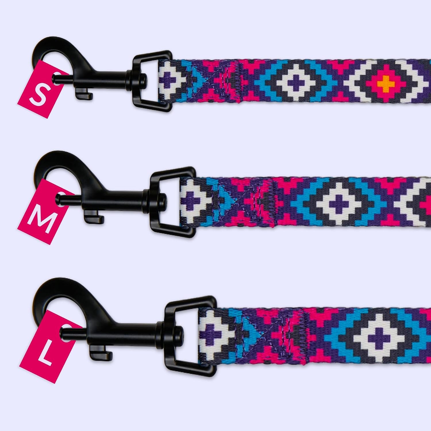 Dog Leash Durable Pet Leash for Walking Training Running for Small, Medium and Large (Ethnic Pattern, Purple, L)