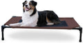 K&H Outdoor Elevated Dog Bed - Cooling Raised Dog Bed for Medium & Large Pets, Breathable Mesh Center Hammock Design, Indoor/Outdoor Washable Cover, Portable Metal Frame, Chocolate, Large 42X30In