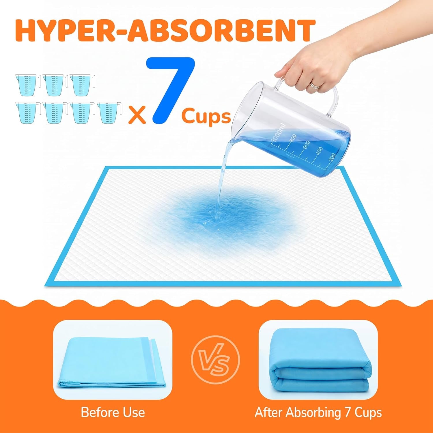 Puppy Pads 28"X34", Extra Large, Super Absorbent, 30 Count | Disposable Pee Pads for Dogs, Leak-Proof & Quick-Dry, Wee Wee Pads for Dogs, Potty Pads for Dogs, Dog Training Pads