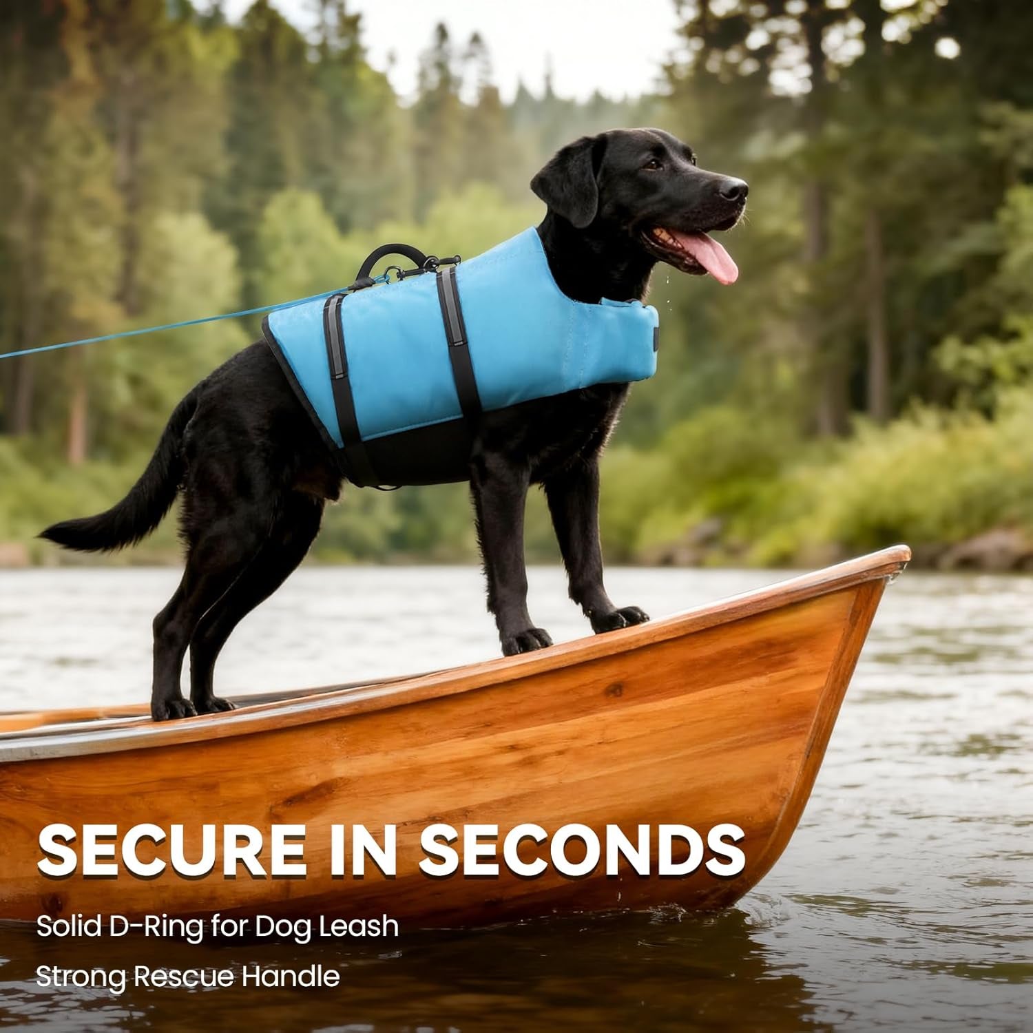 Dog Life Vest Rip Stop Dog Swim Vest, S, Blue | High Visibility Ripstop for Puppy Cat Doggy, Life Jacket with Handle & Leash Ring for Boating & Swimming