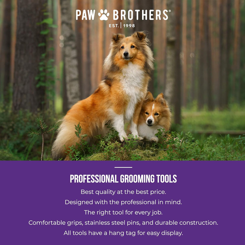 Paw Brothers Soft Pin Flat Slicker Brush for Dogs, Professional Grade Brush for Large Dogs, Coated Tips, Gentle on Skin, Remove Tangles and Mats, Maximum Coverage, X-Large
