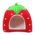 CHGBMOK Winter Cat Houses for Indoors Cute Strawberry Yurt Padded Fold Tent Pet Dog Gate