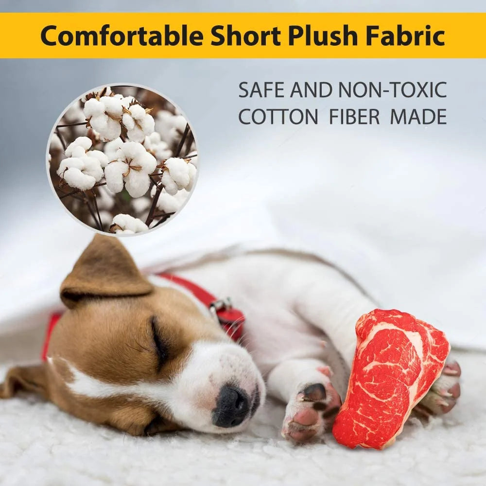 12 Pack Dog Squeaky Toys, Plush Dog Toy Pack, Stuffed Puppy Chew Toys 12 Dog Toys Bulk with Squeakers, Soft Food Shape Pet Toy for Small Medium Dogs