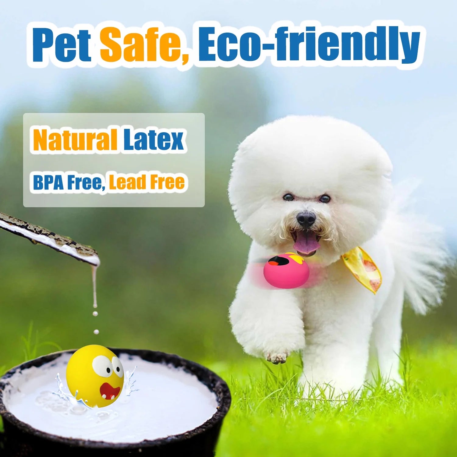 Latex Squeaky Dog Toy for Small Dogs, Soft Small Dog Squeaky Toys, Rubber Squeaky Dog Balls Flat 6Pcs