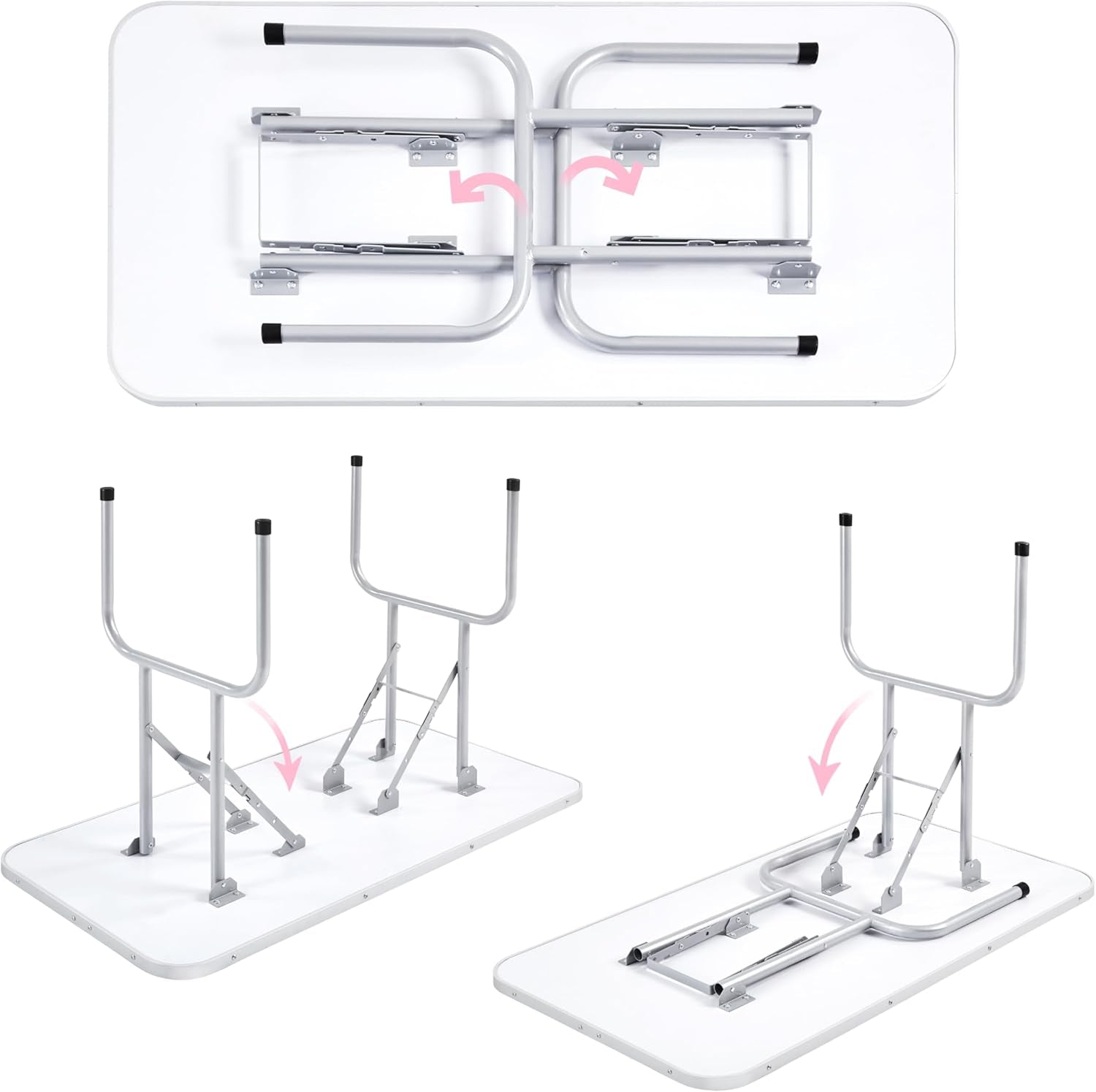 Yaheetech 46'' Pet Grooming Table for Large Dogs Adjustable Height - Portable Trimming Table Drying Table W/Arm/Noose/Mesh Tray Maximum Capacity up to 265Lb -Pink