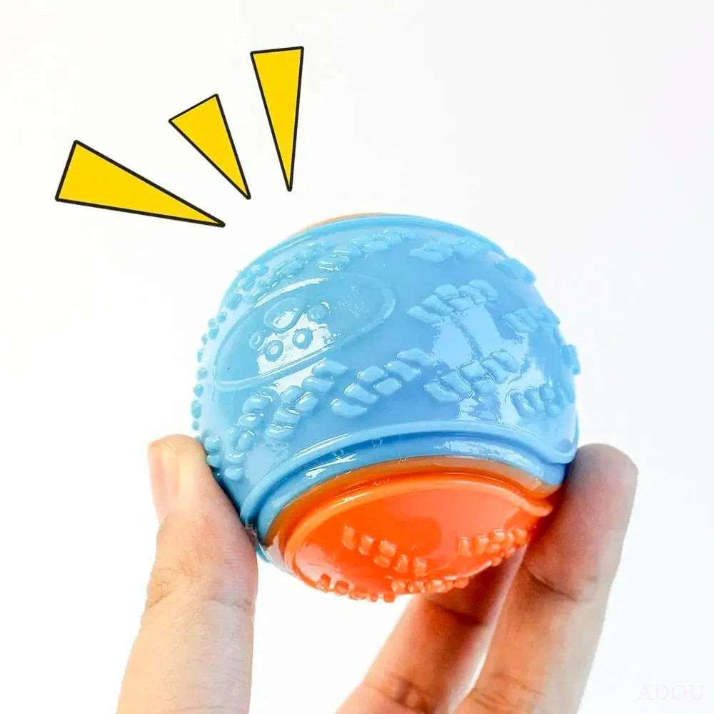 Dog Chew Ball Toy Drinding Teeth Bite-Resistant Silicone Ball Puppy Toy Squeaky Teeth Cleaning Training Dog Toy Supplies