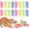 Cat Spring Toys 16Pcs Colorful Cat Coil Toy Durable Plastic Spiral Spring Cat Toy Interactive Cat Toy Creative Cat Activity Toy for Cat Bouncing and Training Fun Gift for Cat Kitten Pets