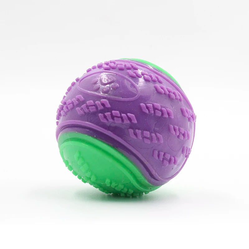 Dog Chew Ball Toy Drinding Teeth Bite-Resistant Silicone Ball Puppy Toy Squeaky Teeth Cleaning Training Dog Toy Supplies