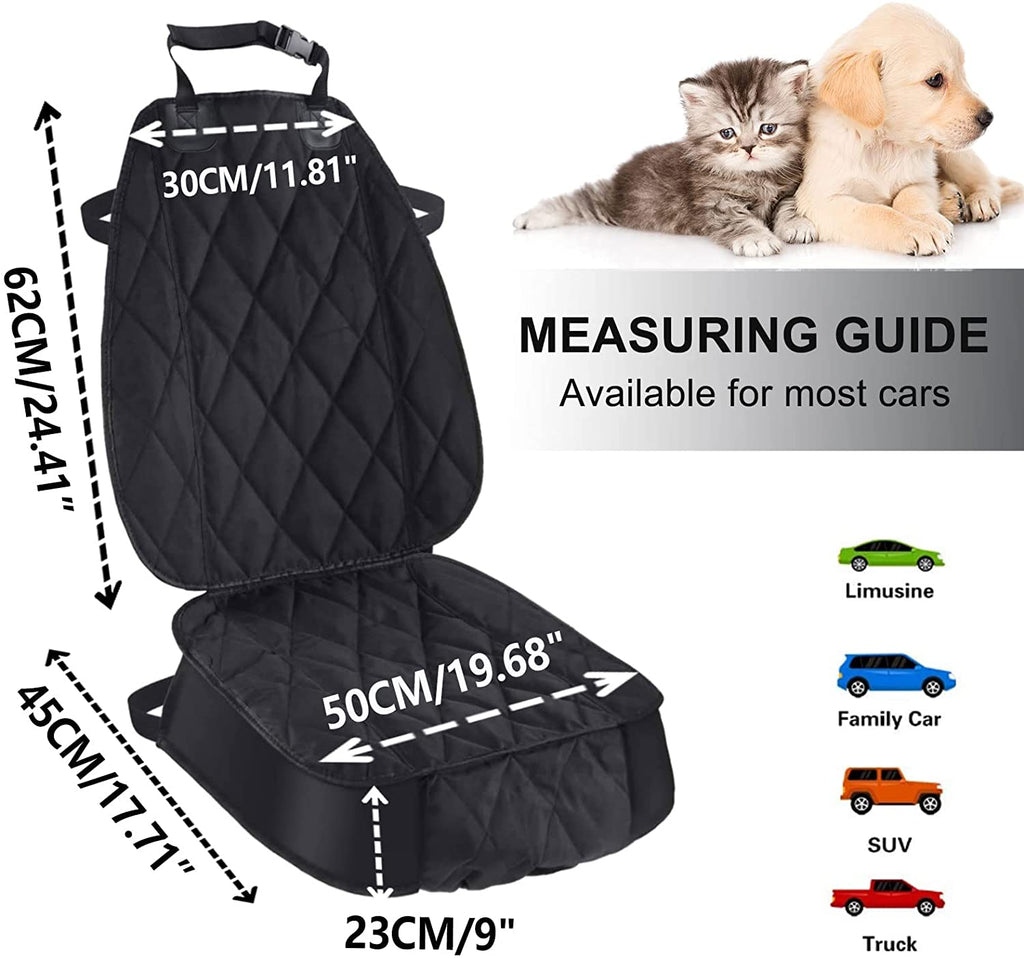 Dog Seat Cover Cars Trucks Suvs, Thick 600D Heavy Duty Pets Car Seat Cover, Waterproof & Wear-Resistant Durable Nonslip Backing & Hammock Convertible, Black, 2 Pack | Thick 600D Oxford, Heavy Duty, Waterproof & Wear-Resistant, Durable Nonslip Backing Pet Car Seat Cover