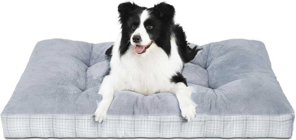 Washable L Dog Bed for Large Dogs with Anti-Slip Bottom, Premium Foam Pet Pad for Crate for Large Medium Small Sized Puppies(Grey)