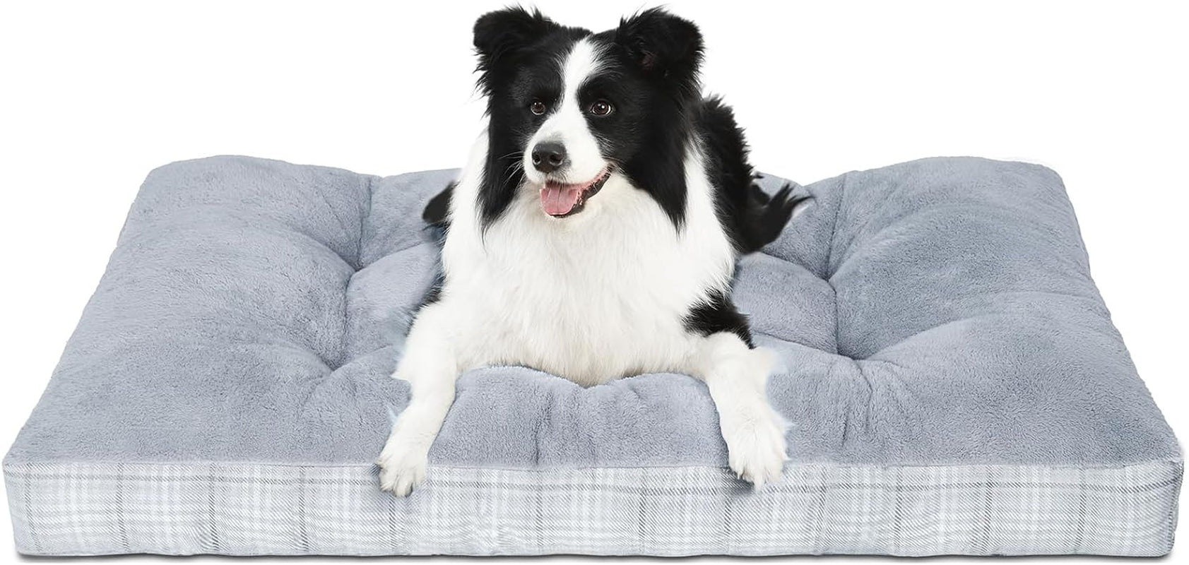 Washable L Dog Bed for Large Dogs with Anti-Slip Bottom, Premium Foam Pet Pad for Crate for Large Medium Small Sized Puppies(Grey)