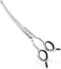 Curved Dog Grooming Scissors with Safety round Tips, 6.5 Inch. | Lightweight, No Stabbing with Blunt Tip, 440C Stainless Steel, Sharp, Friendly to Amateur.