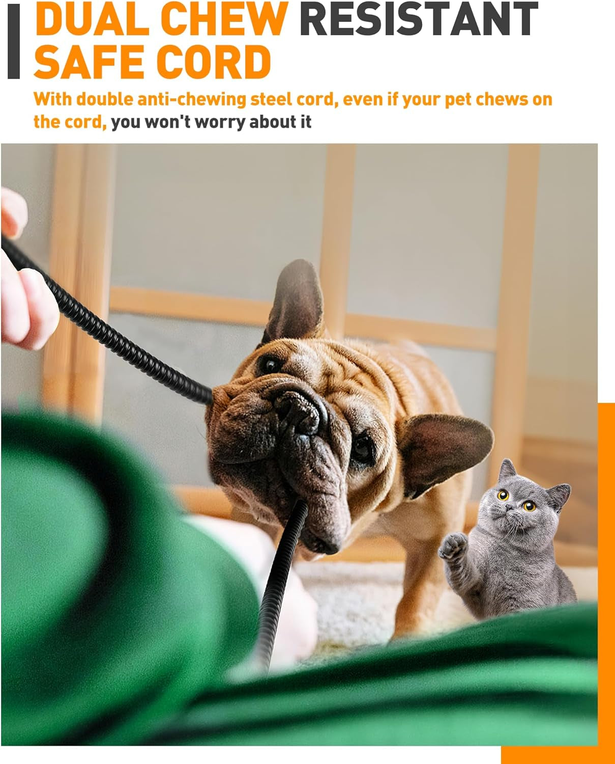 Pet Heating Pad Temperature Adjustment Anti-Bite Puppy with Timer Cat Dog Heating Pad Indoor Waterproof Pet Warming Electric Heated Bed Mat Dog