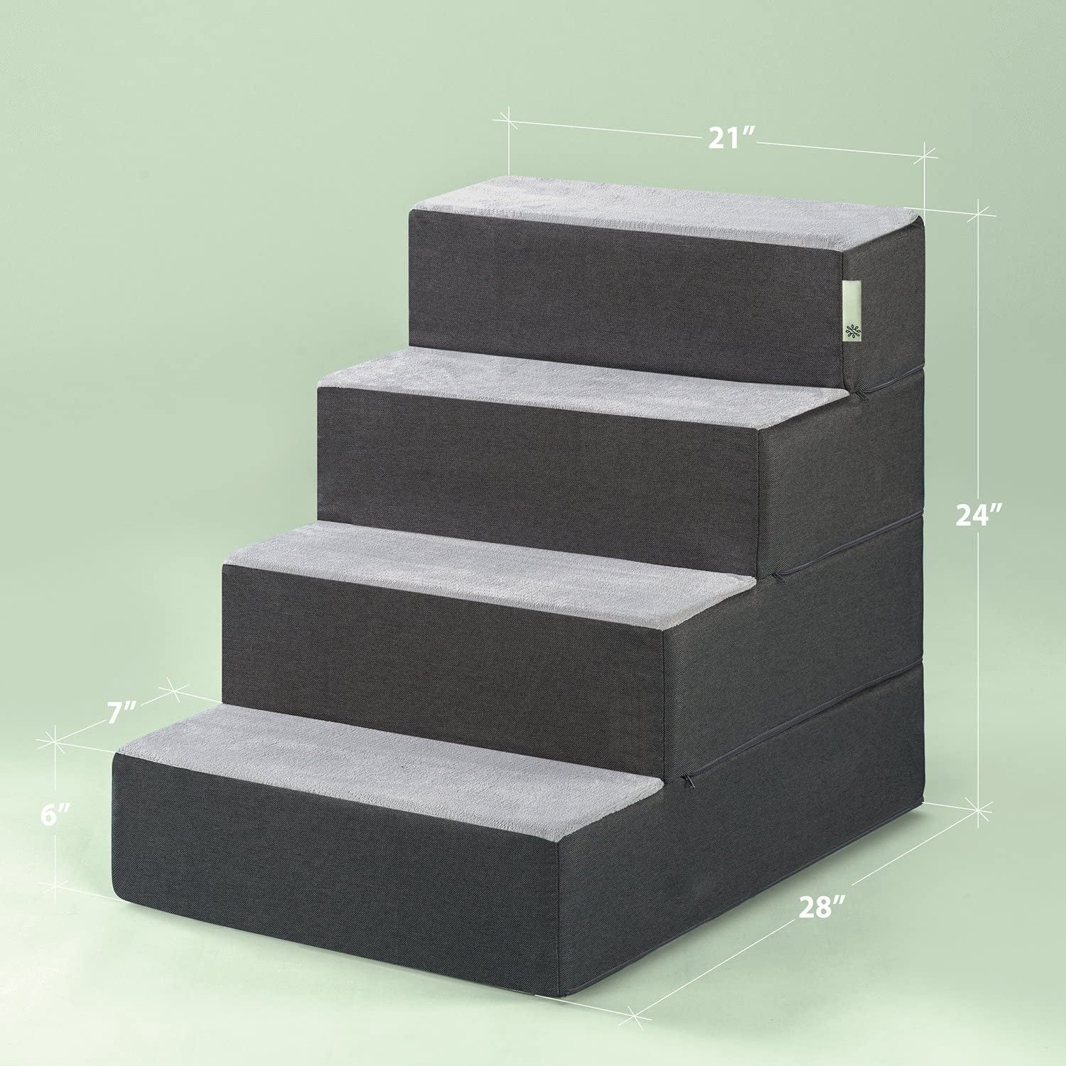 Zinus 4 Step Easy Pet Stairs/Pet Ramp/Pet Ladder/Grey, X-Large