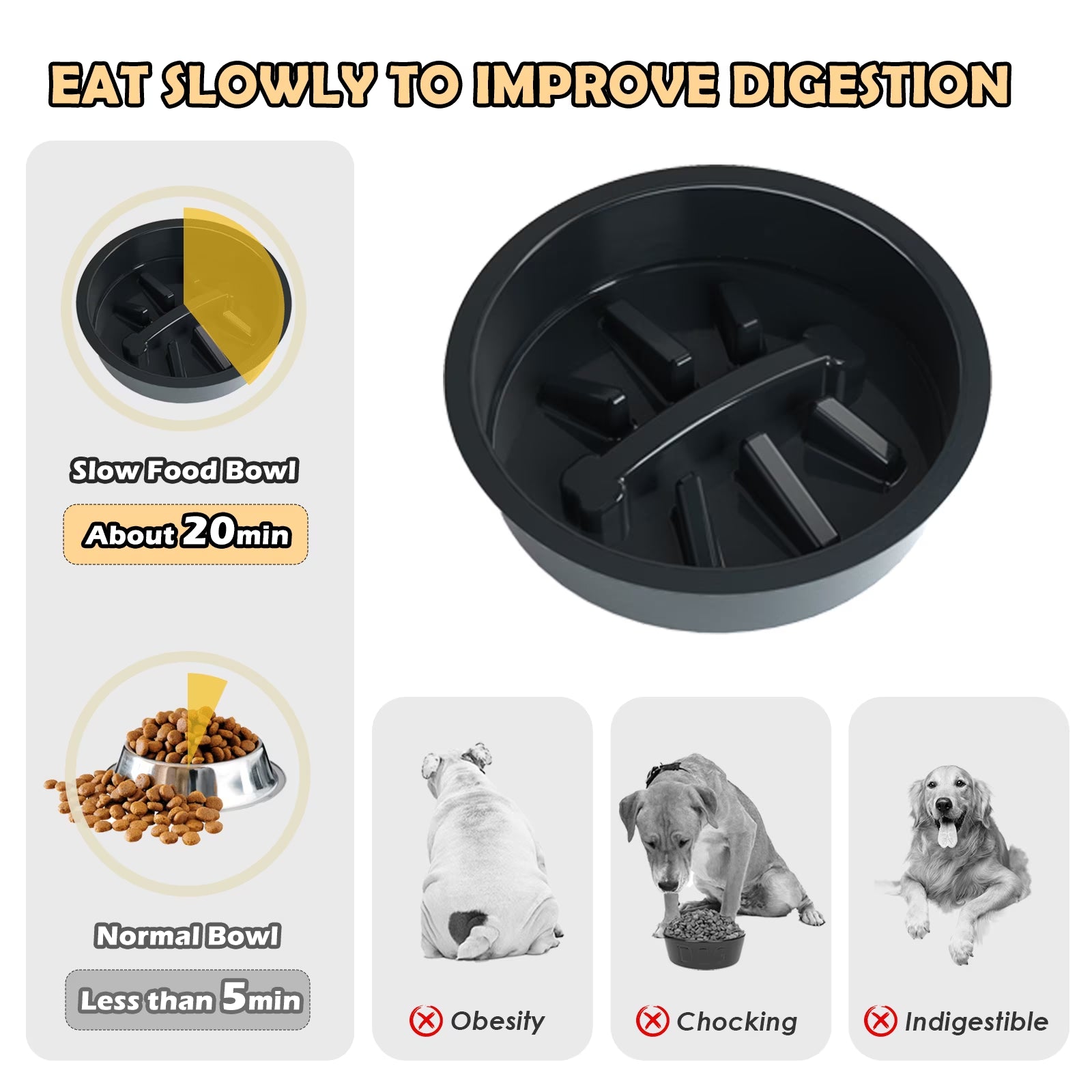 Adjustable Height Elevated Dog Bowls with Slow Feeder and Two 1.7L (60Oz) Stainless Steel Bowls for Large Medium Dogs