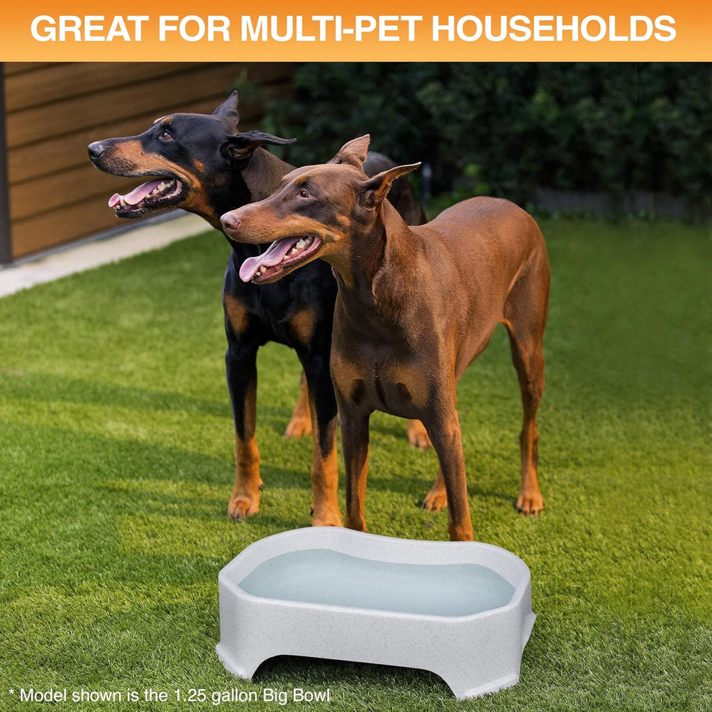 Extra Large Water Bowl for Dogs, Outdoor Dog Water Bowl (2.25 Gallon XL Capacity), Big Trough Style Food Dish for Indoors or Outside, No Spill Large Dog Bowls, Vanilla Bean