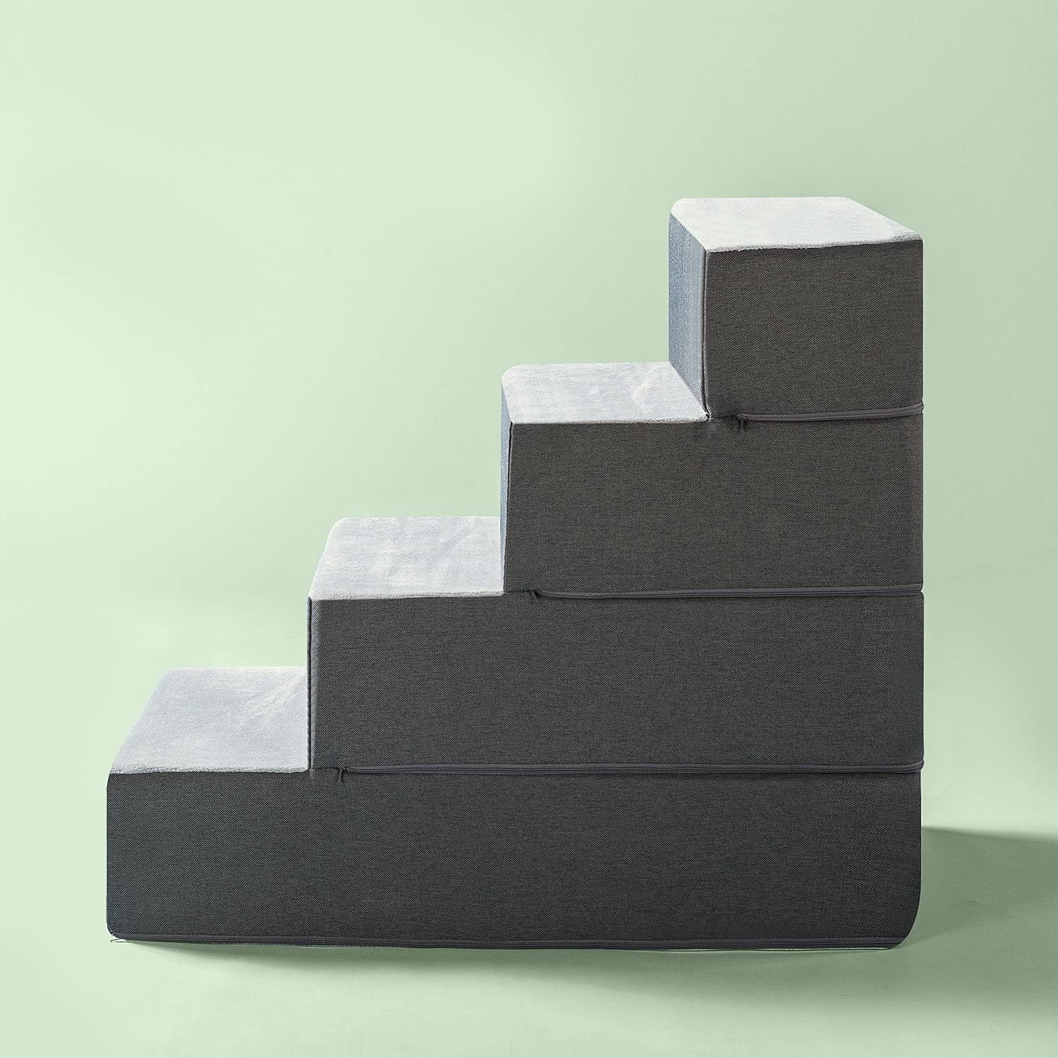 Zinus 4 Step Easy Pet Stairs/Pet Ramp/Pet Ladder/Grey, X-Large