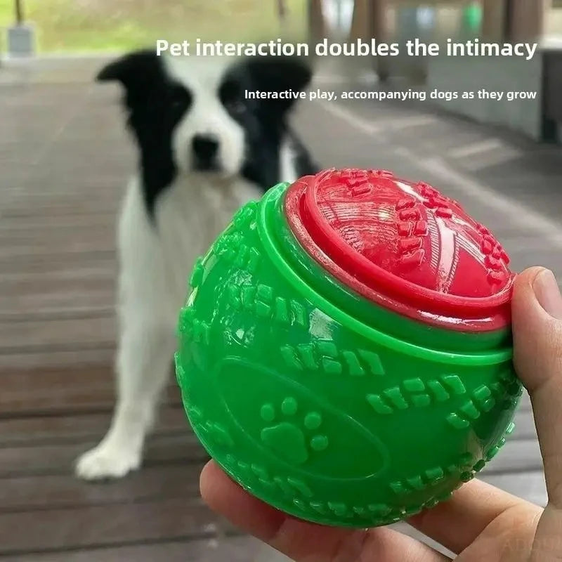Dog Chew Ball Toy Drinding Teeth Bite-Resistant Silicone Ball Puppy Toy Squeaky Teeth Cleaning Training Dog Toy Supplies