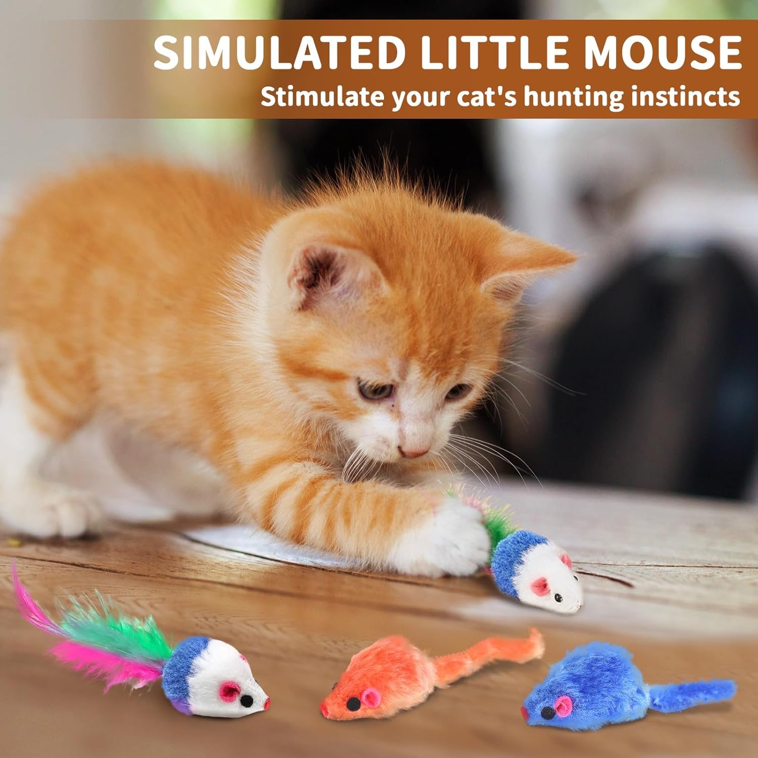 25 Pcs Cat Toys Set, Cat Tunnel Toy for Indoor Cats, Kittens | Interactive Variety Pack, 45" Rainbow Cat Tunnel, Feather Teaser, Feather Golf, Mice, Springs, Balls, Noise Toys - Colorful