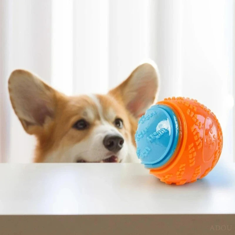 Dog Chew Ball Toy Drinding Teeth Bite-Resistant Silicone Ball Puppy Toy Squeaky Teeth Cleaning Training Dog Toy Supplies
