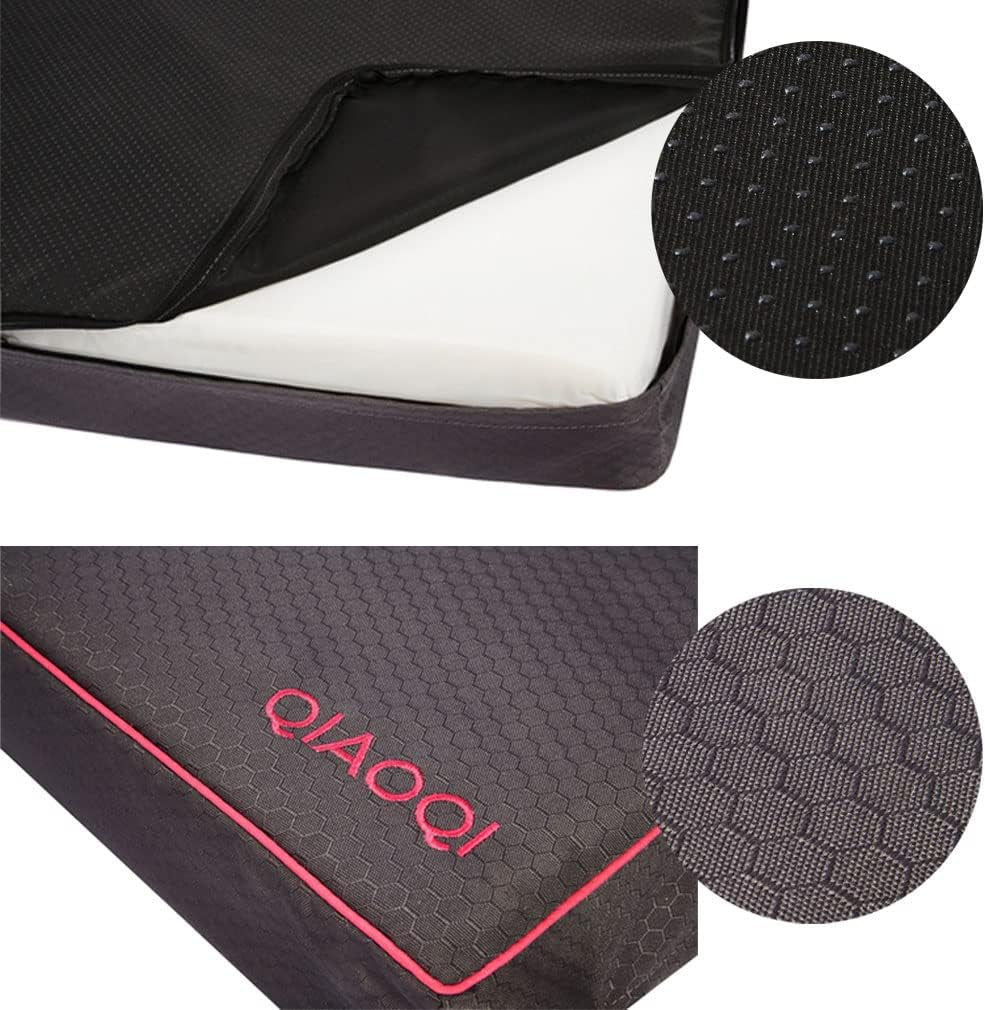 Dog Beds for Medium Dogs Orthopedic Dog Bed Memory Foam Dog Mat Removable Washable Cover Grey Plush Flannel Fleece Pet Bed Nonskid Bottom
