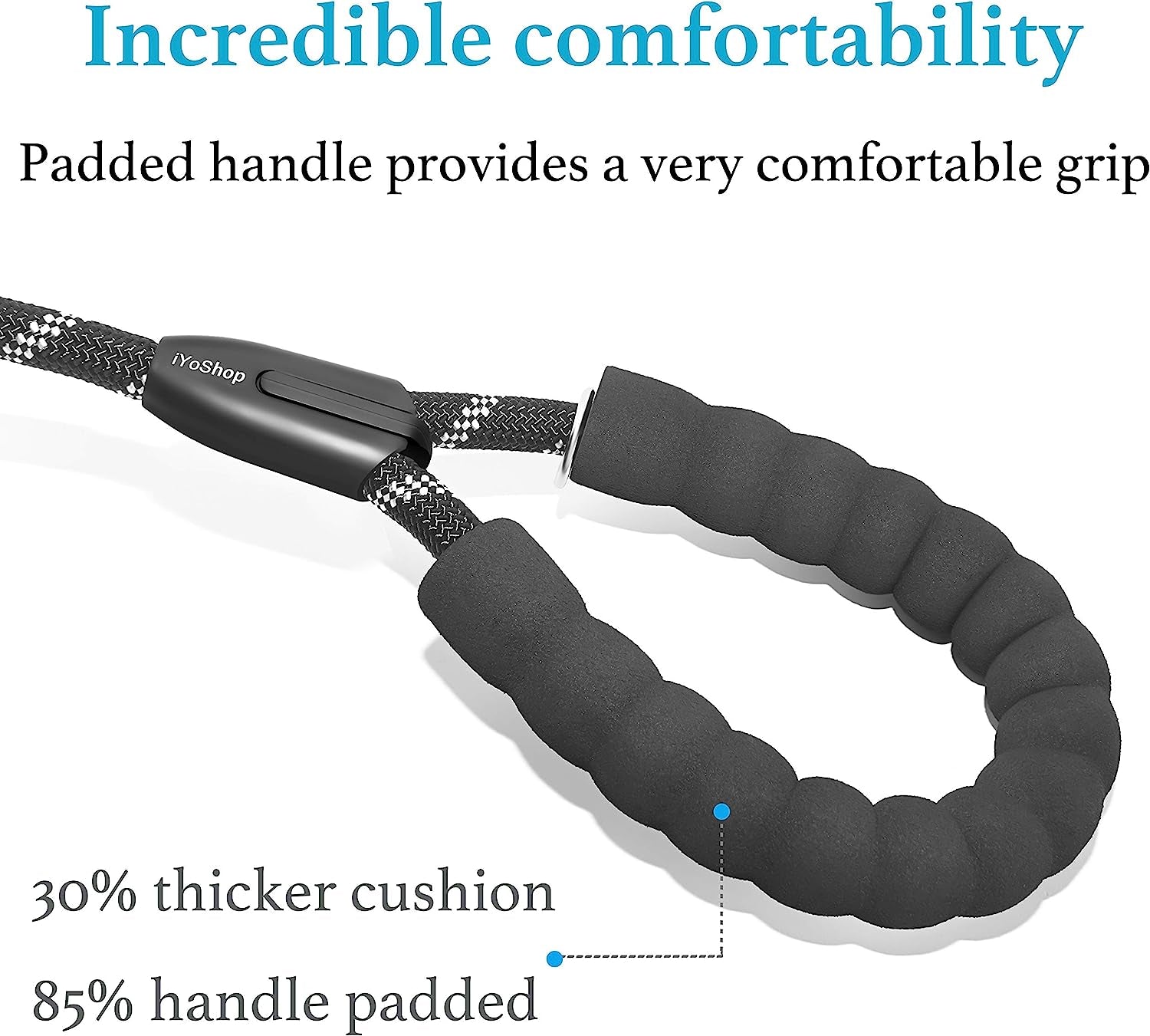 Double Dog Leash, 360° Swivel, No Tangle, Large, 25-150 Lbs, Black | Dual Leash for Two Dogs, Split Leash, Shock-Absorbing Bungee, Padded Handle, Heavy-Duty Rope