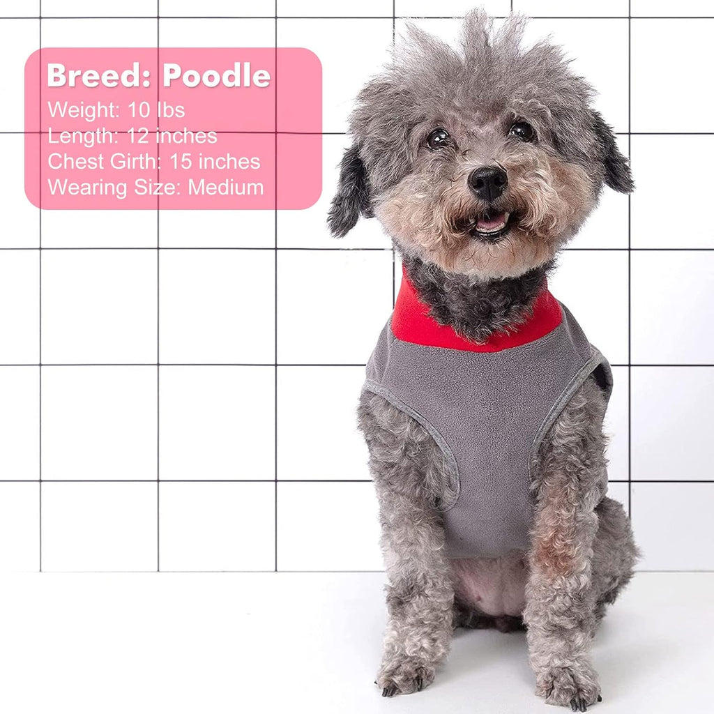 2 Pack Fleece Dog Sweater Pullover Vest with Reflective Stripe, M | 4-Way Stretch, Lightweight Soft Fleece Sweatshirt, Reflective in Low Light, Easy on & Off, Wear Alone or Layered