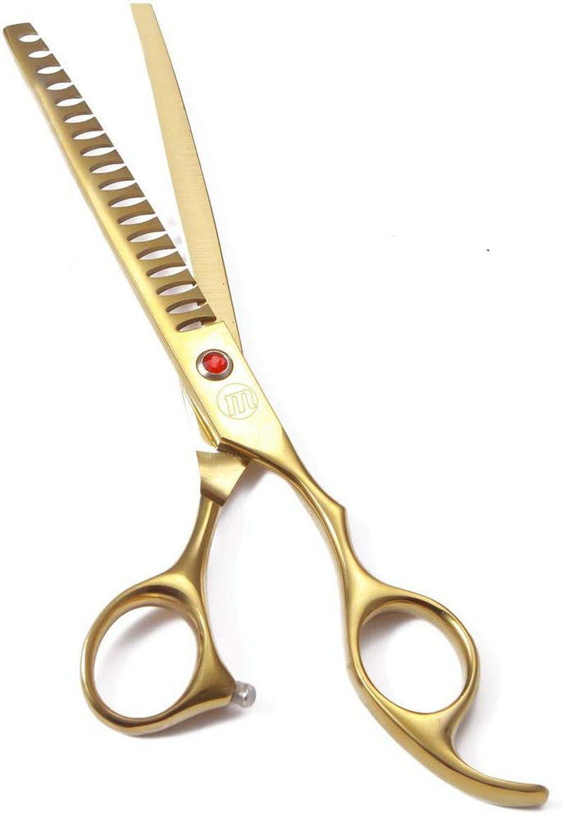 Professional Dog Grooming Scissors Set, 7 Inch/8 Inch Pet Grooming Scissors Chunkers Shears for Dog, Curved Dog Grooming Scissors, Thinning Shears for Dog with Grooming Comb | Pet Grooming Chunkers Shears for Dog, Curved Dog Grooming Scissors, Thinning Shears for Dog with Grooming Comb, Gold