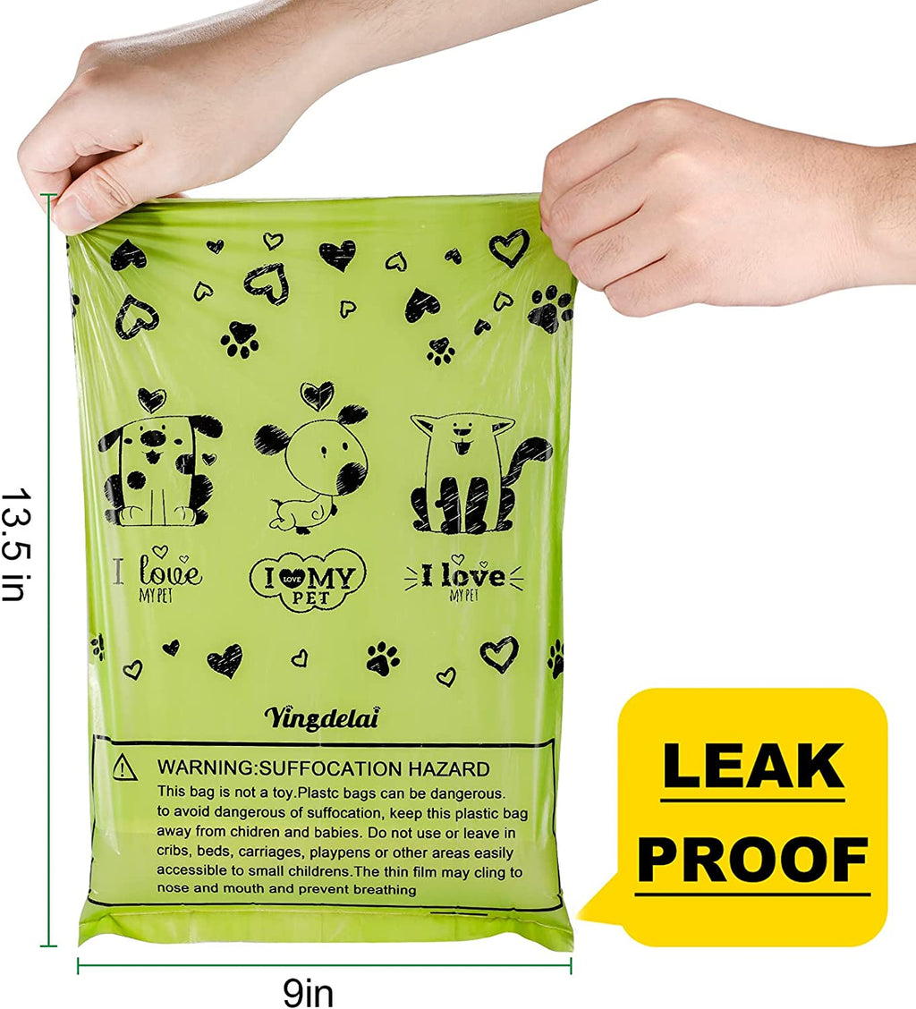Dog Poop Bags Rolls with Dispenser Extra Thick Leak Proof 280Ct Scented | Strong Large 9X13 Inch Waste Refill Bags for Daily Dog Walks, Cat Litter Cleanup Outdoor Travel and Multi-Pet Households