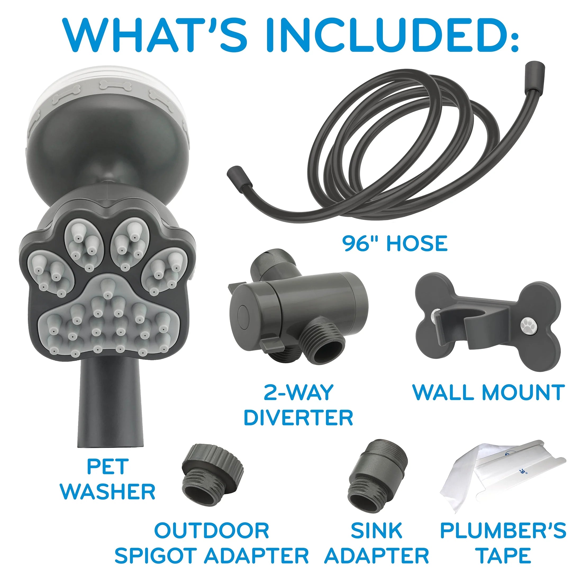 Oxygenics  Dog Bathing Kit, Pet Shower Sprayer & Grooming Hose for Indoor/Outdoor Use