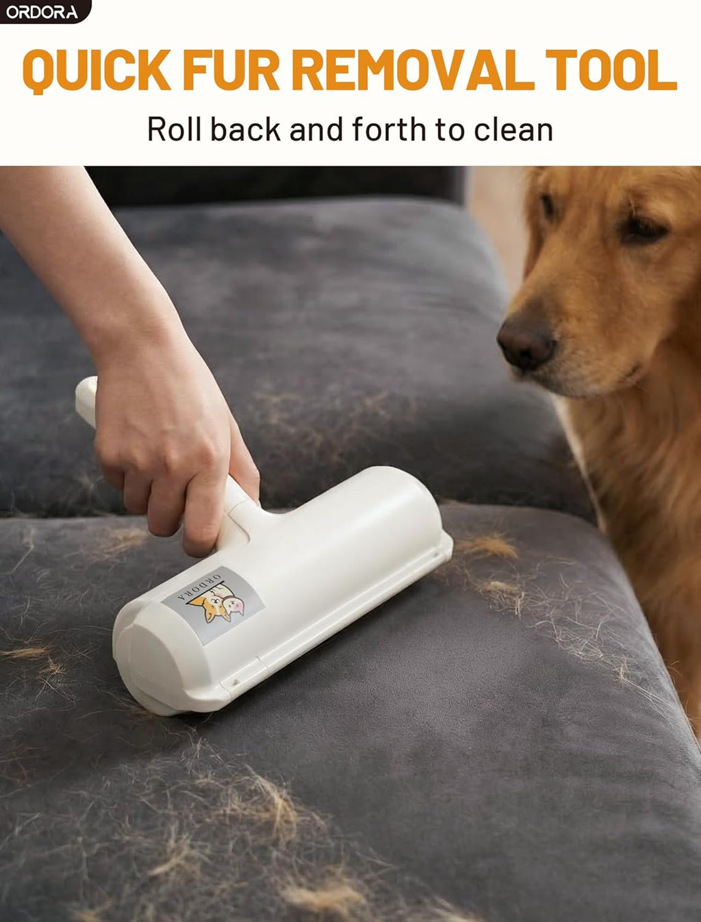 Pet Hair Remover Roller, Reusable Lint Roller for Dog and Cat Hair | Portable Pet Hair Roller with Large Fur Bin for Couches, Bedding, Car, Rugs & Furniture, No Refills or Batteries, Pet Homes