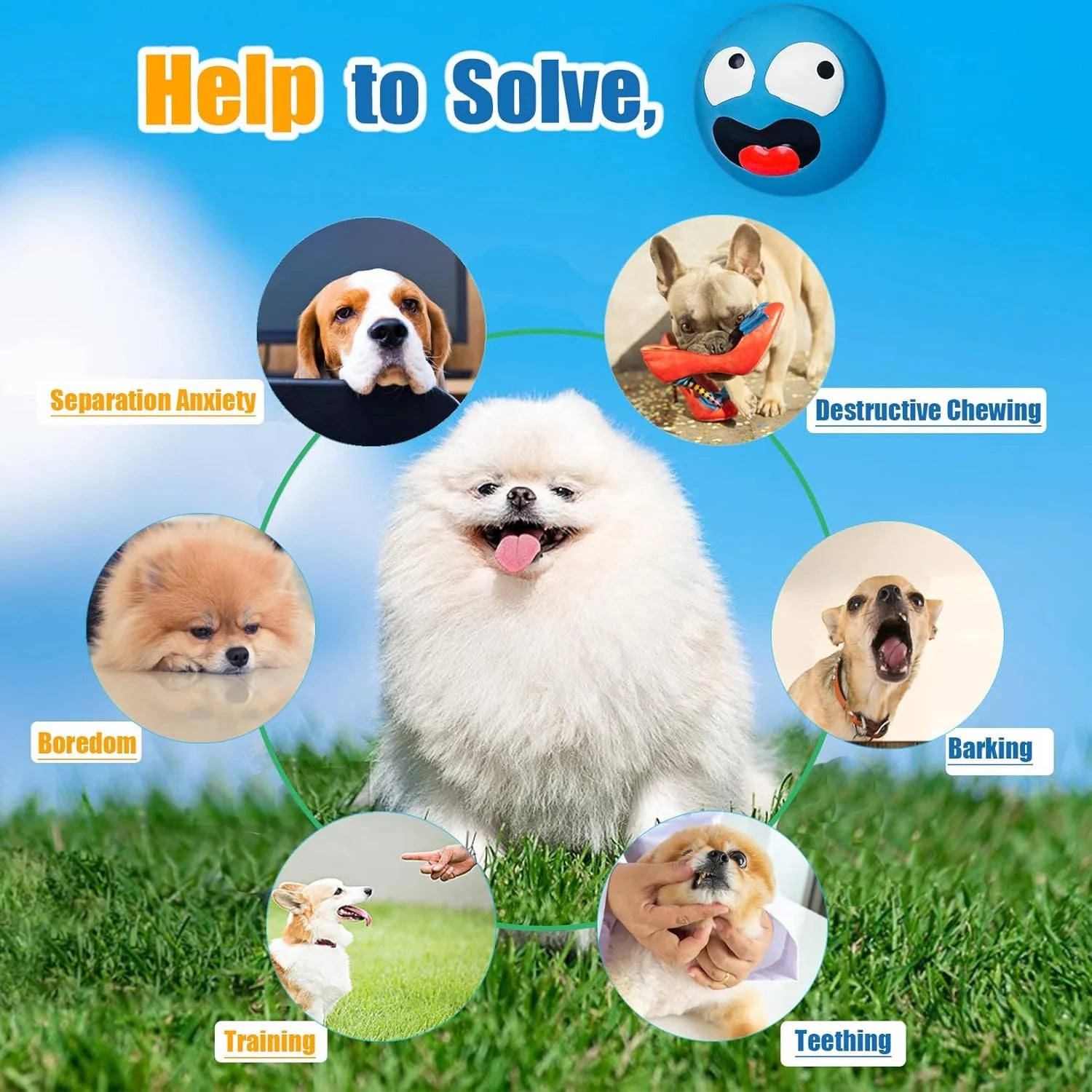 Latex Squeaky Dog Toy for Small Dogs, Soft Small Dog Squeaky Toys, Rubber Squeaky Dog Balls Flat 6Pcs