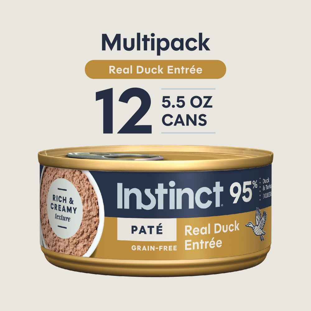Pate Entrees, Wet Canned Cat Food, Real Duck, 5.5 Oz (12 Count) | Rich & Creamy Pate Texture, High Protein, Real Duck, Whole-Food Ingredients, Grain-Free, Hydration Support