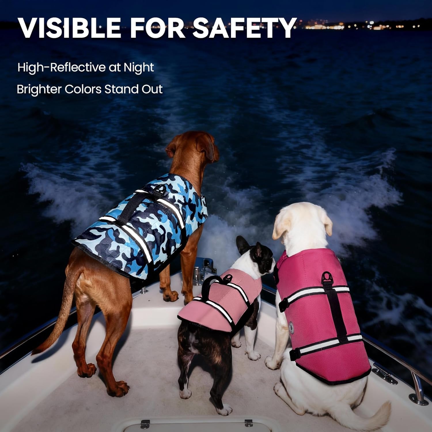 Dog Life Vest Rip Stop Dog Swim Vest, M, Pink | High Visibility Ripstop for Puppy Cat Doggy, Life Jacket with Handle & Leash Ring for Boating & Swimming