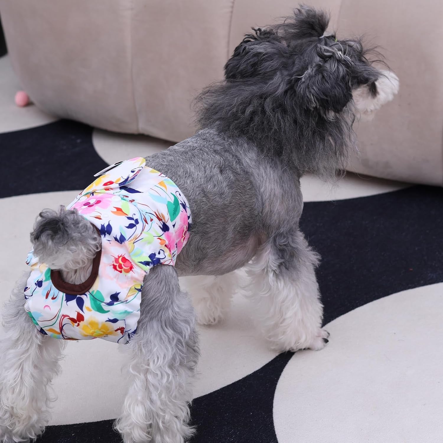 Dog Diapers Female Washable Small Medium Large 3 Pack Reusable Doggie Diapers Puppy Period Pants for Doggy Heat Cycle Peeing