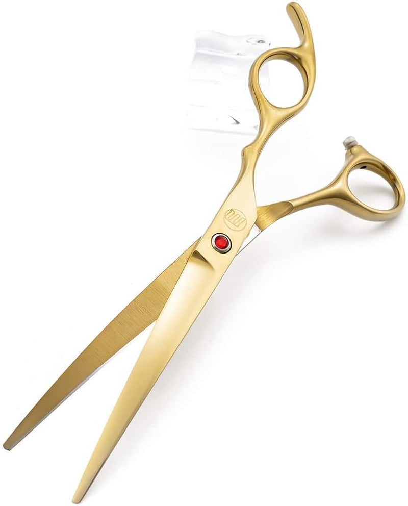 Professional 7" Dog Grooming Scissors Set 4PCS, Gold | Straight, Upward Curved, Downward Curved, Thinning/Blending Shears for Dog, Cat and Pets, JP Stainless Steel