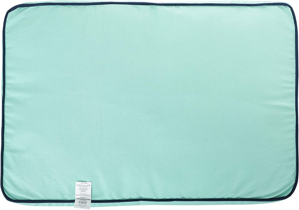 Jonathan Adler Now House for Pets Teal Chevron Cushion Dog Bed, Medium, 30.0"L X 20.0"W X 5.0"Th, Cotton/Poly Blend, Removable Cover, Machine Washable